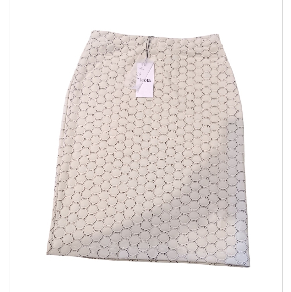 Leota White Geometric Pencil Skirt Sz S